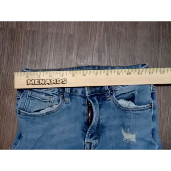 Risen Jeans Juniors Size 25/1  Straight Denim Light Wash Raw Hem midrise - Picture 16 of 16
